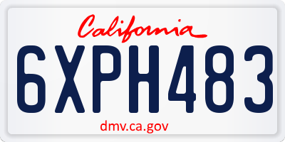 CA license plate 6XPH483