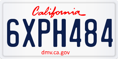 CA license plate 6XPH484
