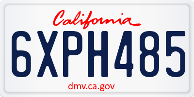 CA license plate 6XPH485