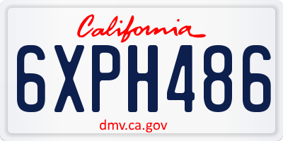 CA license plate 6XPH486