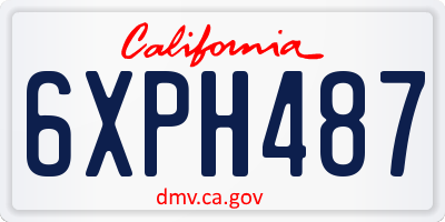 CA license plate 6XPH487