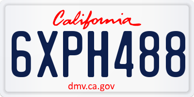 CA license plate 6XPH488