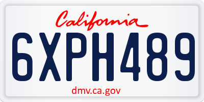 CA license plate 6XPH489