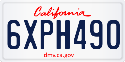 CA license plate 6XPH490
