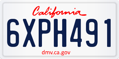 CA license plate 6XPH491