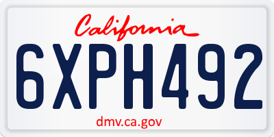 CA license plate 6XPH492