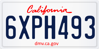 CA license plate 6XPH493