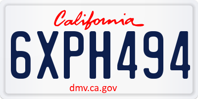 CA license plate 6XPH494