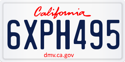 CA license plate 6XPH495