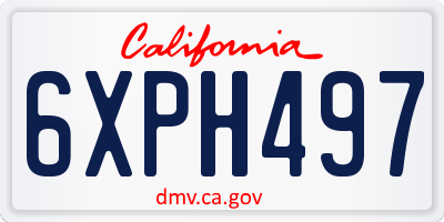 CA license plate 6XPH497
