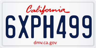 CA license plate 6XPH499