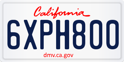CA license plate 6XPH800