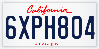 CA license plate 6XPH804