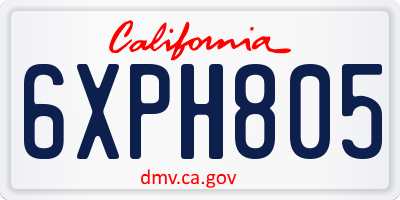 CA license plate 6XPH805