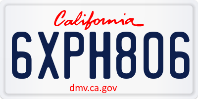 CA license plate 6XPH806