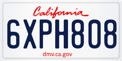 CA license plate 6XPH808