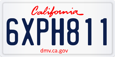 CA license plate 6XPH811