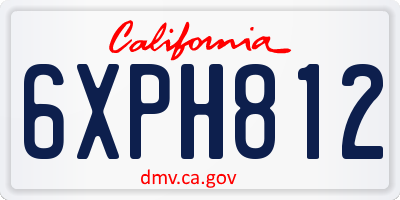 CA license plate 6XPH812