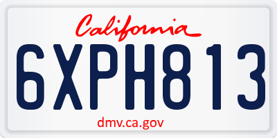 CA license plate 6XPH813