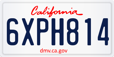 CA license plate 6XPH814