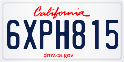 CA license plate 6XPH815