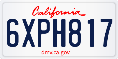 CA license plate 6XPH817