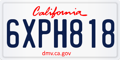 CA license plate 6XPH818