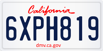 CA license plate 6XPH819