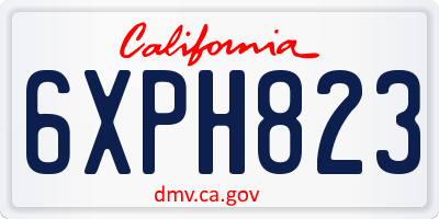 CA license plate 6XPH823