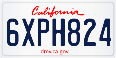 CA license plate 6XPH824