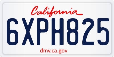 CA license plate 6XPH825