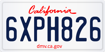 CA license plate 6XPH826
