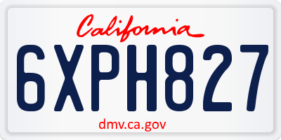 CA license plate 6XPH827