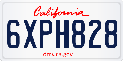CA license plate 6XPH828