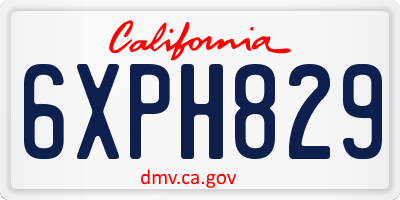 CA license plate 6XPH829