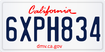 CA license plate 6XPH834