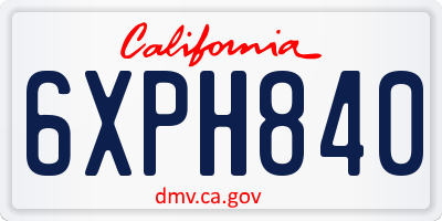 CA license plate 6XPH840