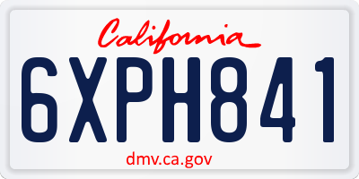 CA license plate 6XPH841