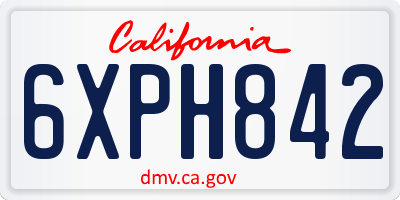 CA license plate 6XPH842