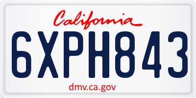 CA license plate 6XPH843