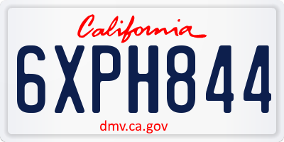 CA license plate 6XPH844