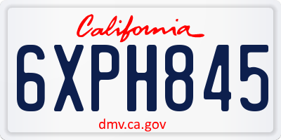 CA license plate 6XPH845