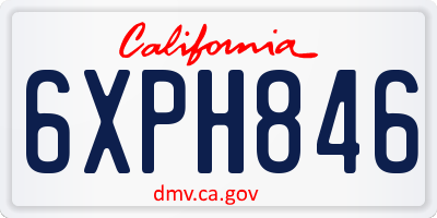 CA license plate 6XPH846