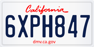 CA license plate 6XPH847