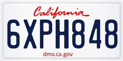 CA license plate 6XPH848