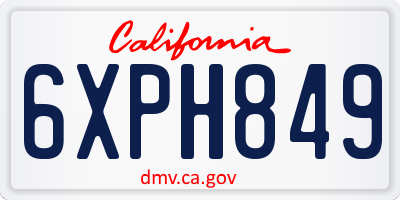 CA license plate 6XPH849