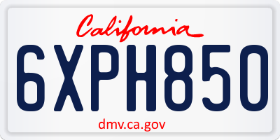 CA license plate 6XPH850