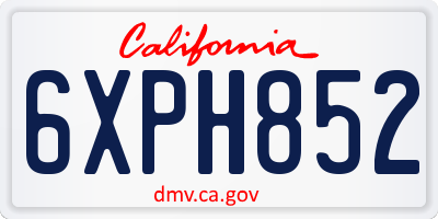 CA license plate 6XPH852
