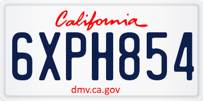 CA license plate 6XPH854