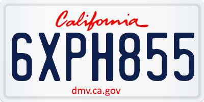 CA license plate 6XPH855